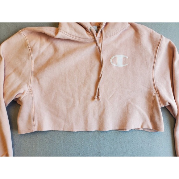 Champion Women's Reverse Weave Cropped Hoodie - Medium - Pink - Picture 3 of 5